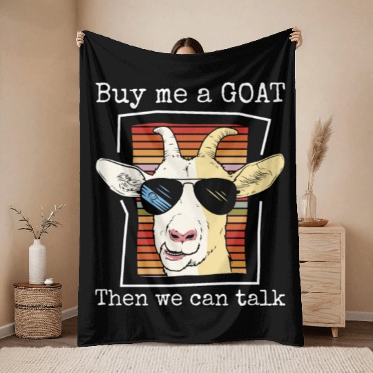 Goat Lover Buy Me A Goat Throw Blankets