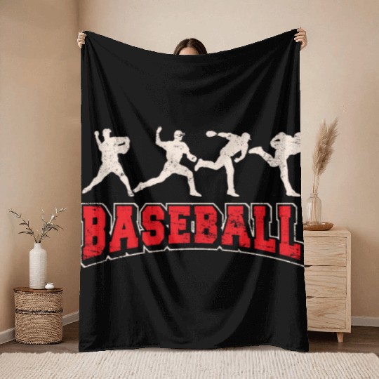 Baseball Pitcher Baseball Pitching Closer Relief B Throw Blankets