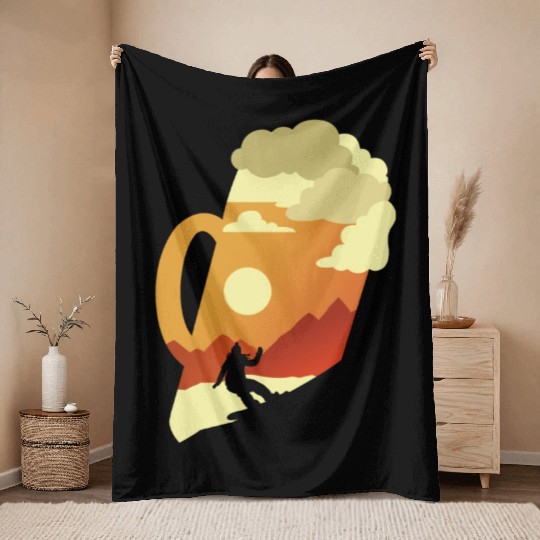 Apres Ski Beer Snowboarding Mountains Ski Throw Blankets