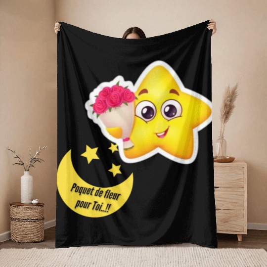 Design d'étoile et lune Throw Blankets