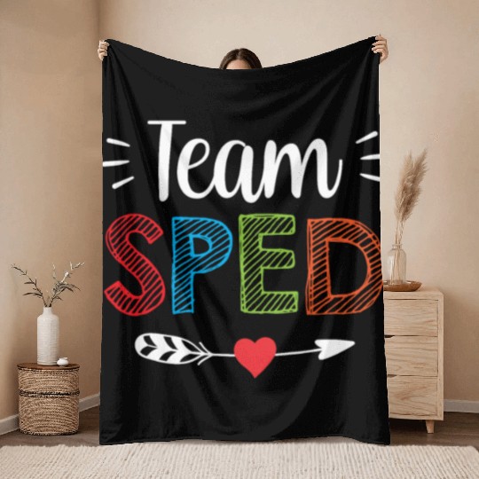 Team Sped Teacher Special Education Awareness Throw Blankets