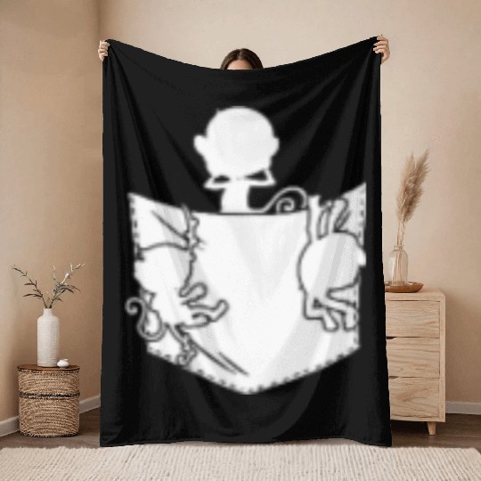 Orangutan Monkey Lover - Funny Monkeys Pocket Monk Throw Blankets