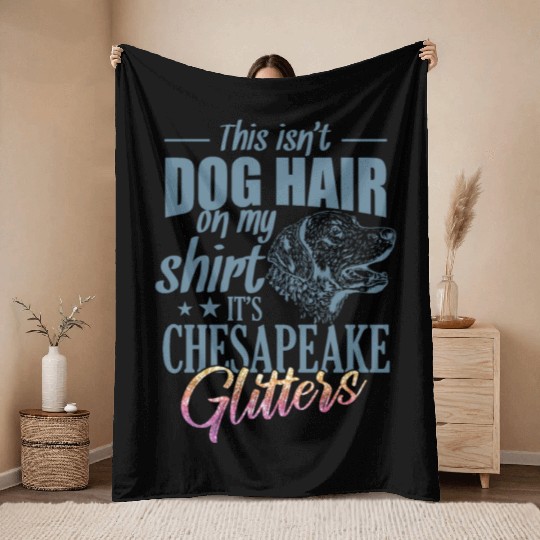 This isn't Dog Hair It's Chesapeake Glitters Throw Blankets