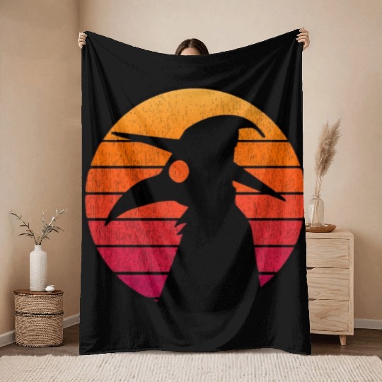 The Plague Doctor Costume Kids Retro Sun Plague Throw Blankets