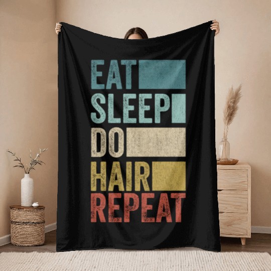 Funny Cosmetologist Hairdresser Hairstylist Throw Blankets