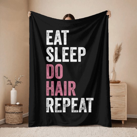 Funny Cosmetologist Hairdresser Hairstylist Throw Blankets