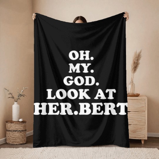 oh my god look at herbert design Throw Blankets