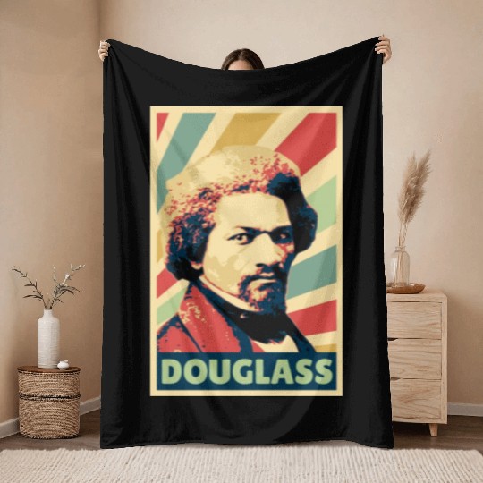 Frederick Douglass Vintage Colors Throw Blankets