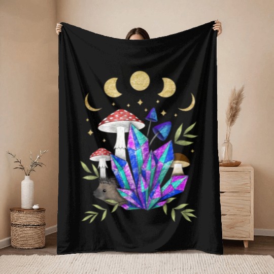 Hedgehog in dreamland Throw Blankets