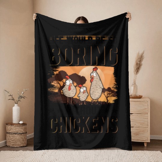 Chickens Gift Farmer Chicken Coop Throw Blankets