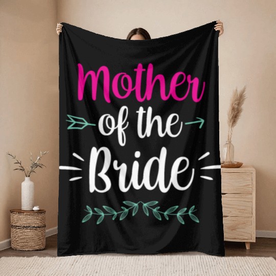 Mother Of The Bride Bachelorette Party Wedding Throw Blankets