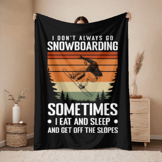 Snowboard Extreme Sport Ski Holidays Throw Blankets