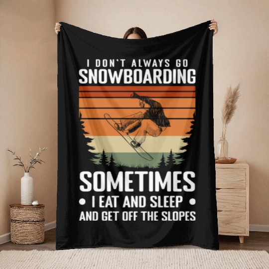 Snowboard Extreme Sport Ski Holidays Throw Blankets