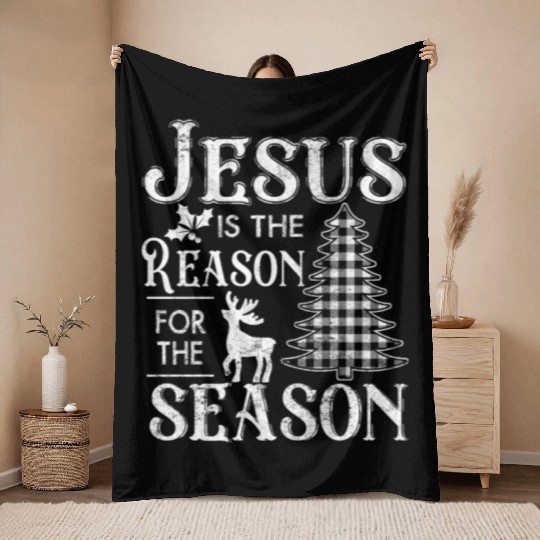 Christmas Jesus is the Reason for the Season Throw Blankets