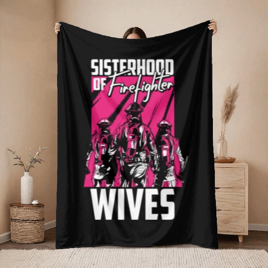 Firefighter Thin Red Line Sisterhood Throw Blankets