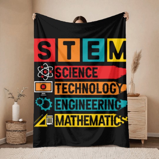 STEM Science Technology Engineering Mathematics Throw Blankets
