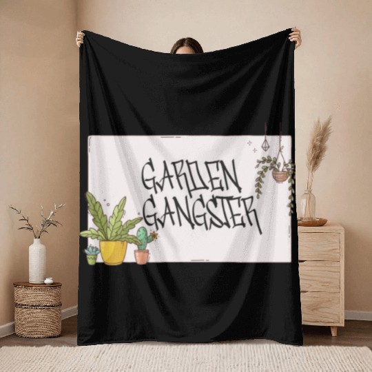 Garden Gangster Flower Enthusiast Throw Blankets
