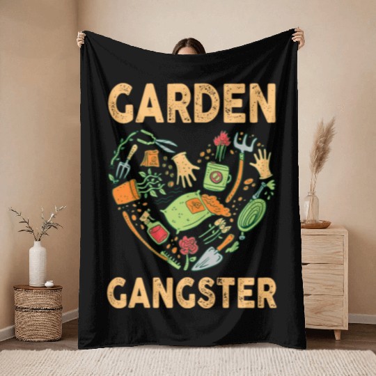Garden Gangster Flower Enthusiast Throw Blankets