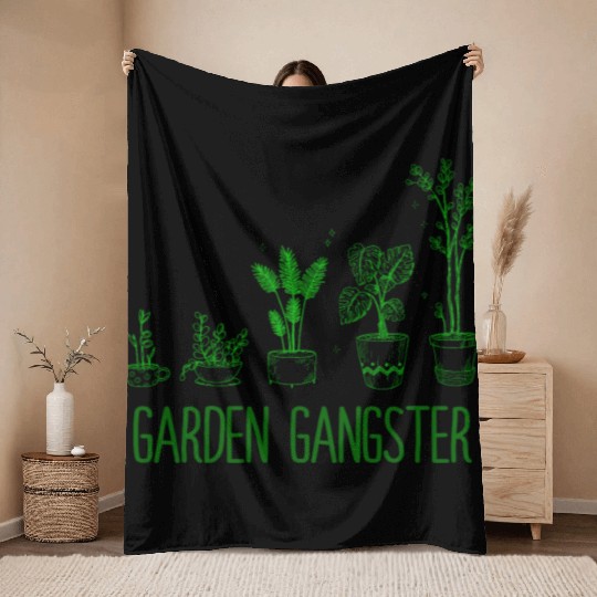 Garden Gangster Flower Enthusiast Throw Blankets