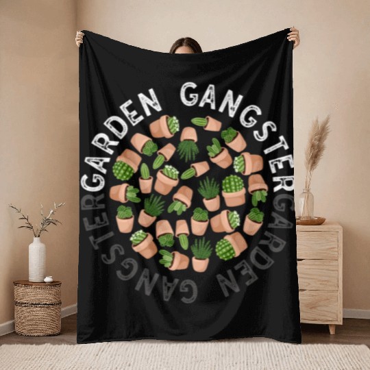 Garden Gangster Flower Enthusiast Throw Blankets