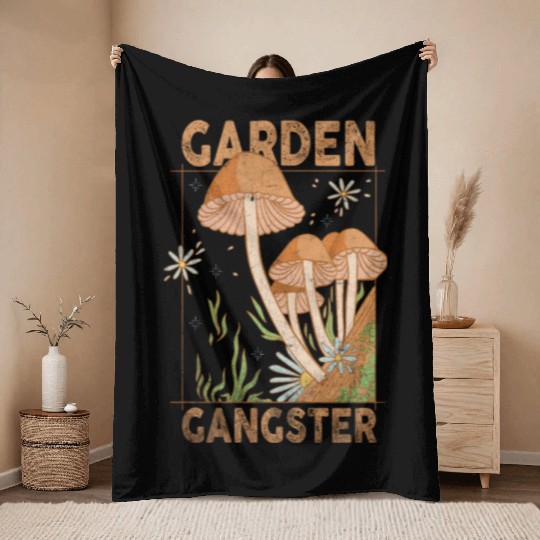 Garden Gangster Flower Enthusiast Throw Blankets