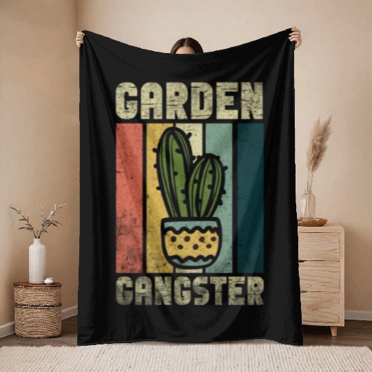 Garden Gangster Flower Enthusiast Throw Blankets