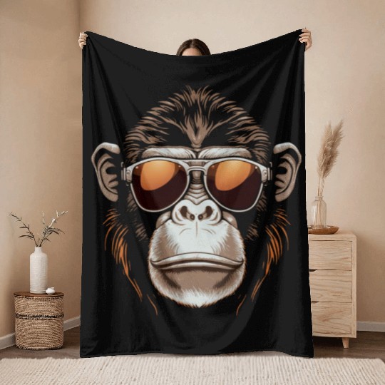 Monkey Face Throw Blankets