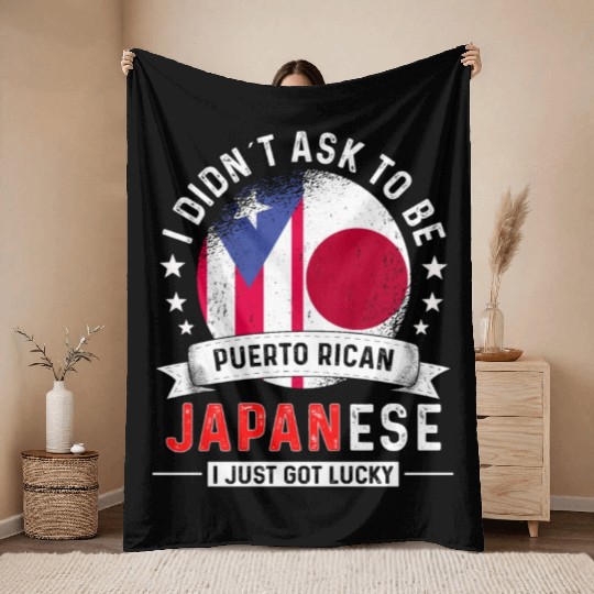 Puerto Rico Flag Japan Grown Got Lucky Throw Blankets