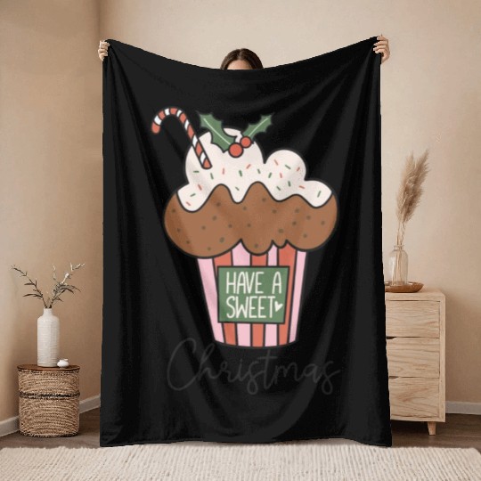 Have a Sweet Christmas Hot Chocolate Throw Blankets