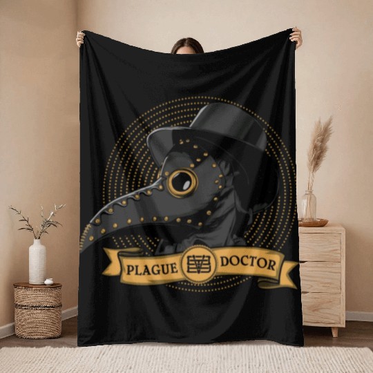 Plague Doctor Throw Blankets