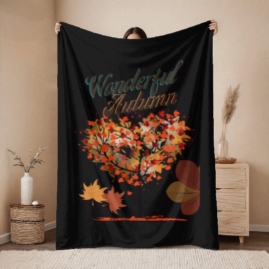 A wonderful autumn design. Throw Blankets