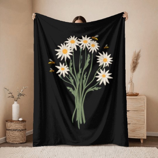 Marguerites Daisy Summer Daisies Flower Garden Throw Blankets