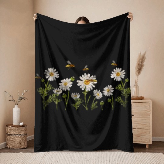 Marguerites Daisy Summer Daisies Flower Garden Throw Blankets