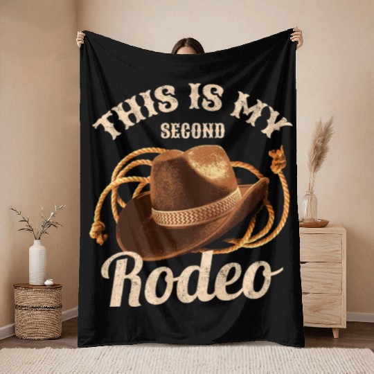 Rodeo Bull Riding Livestock Show Farmer Cattle Throw Blankets