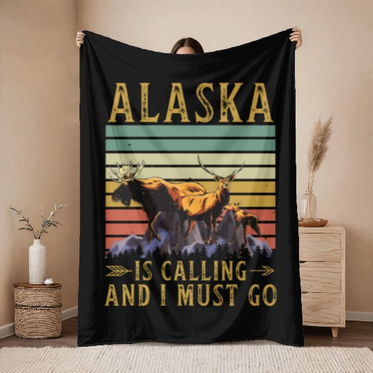 Alaska Gift USA Natur Bär Denali Grizzly Wald Throw Blankets