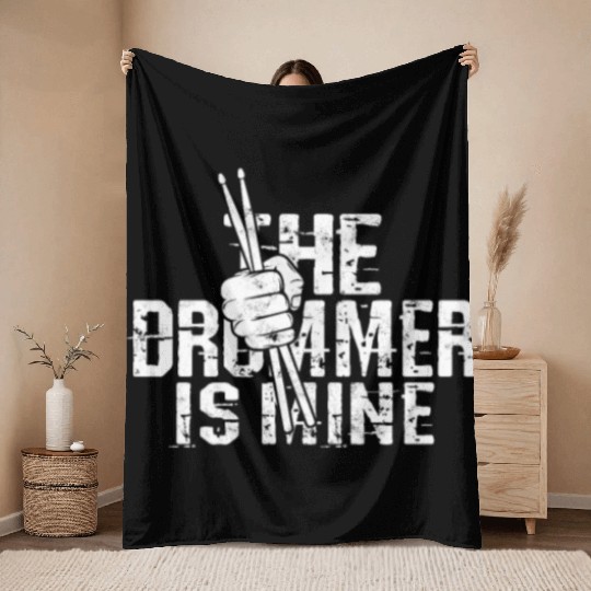 The drummer is mine - percussionist Throw Blankets