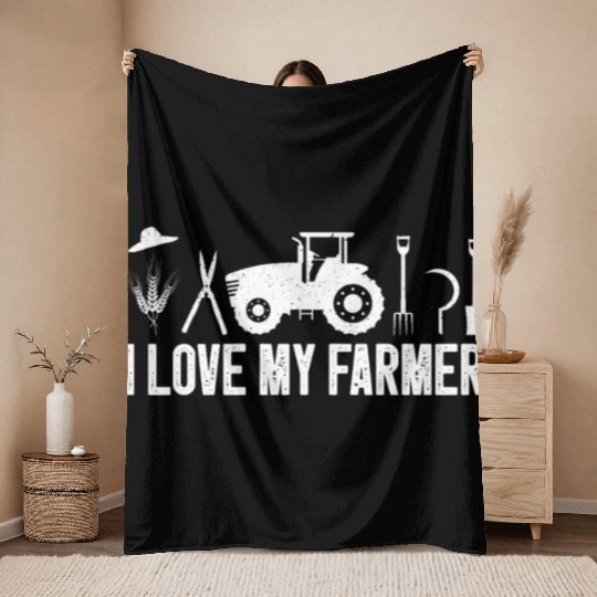 Farming Farmer Vintage Tractor I Throw Blankets