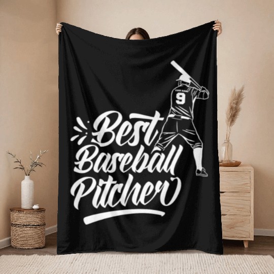 Best Baseball Pitcher Ever Player Sayings Hobby Throw Blankets