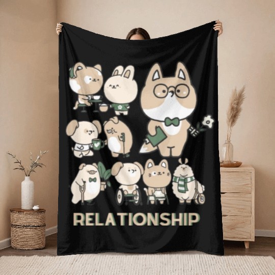 My pets relationship Throw Blankets
