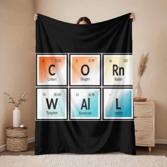 Cornwall | Periodic Table of Elements Throw Blankets