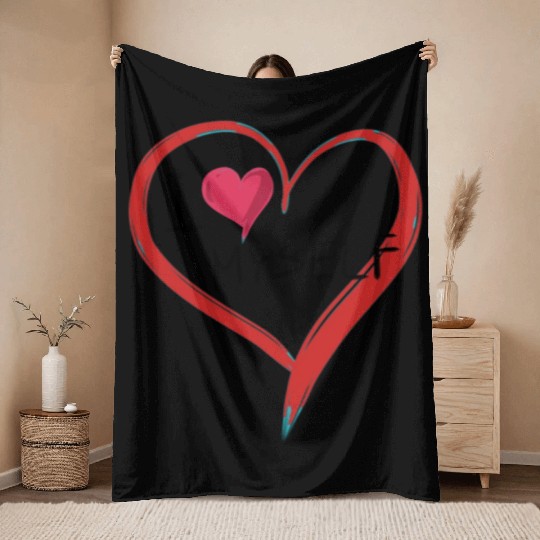 i love me heart text icon shape Throw Blankets