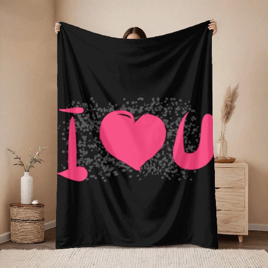 heart pattern dots i love you Throw Blankets