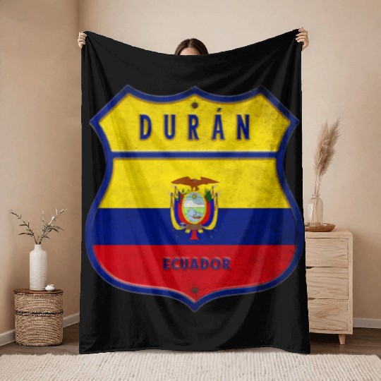 Durán Ecuador coat of arms flag design Throw Blankets