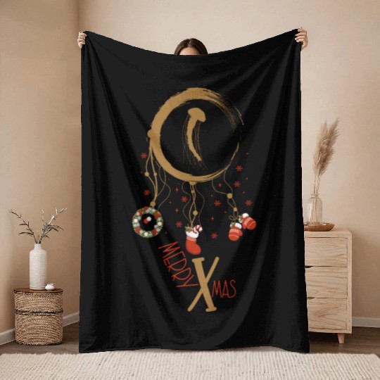 Winter dreamcatcher Christmas Jellyfish Throw Blankets
