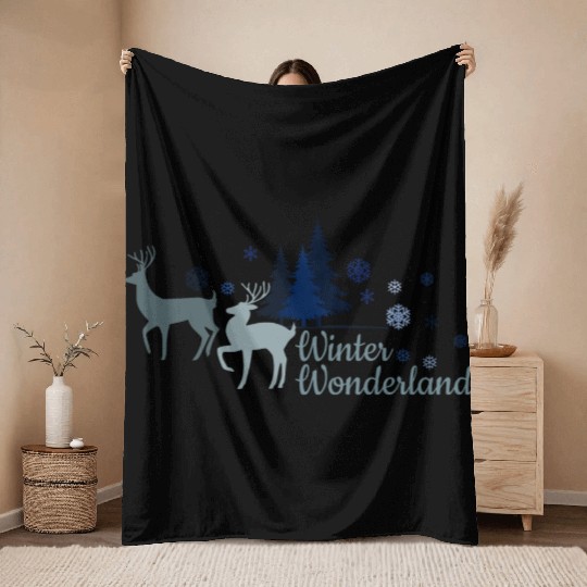 Let's meet in winter wonderland Throw Blankets