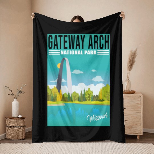 Gateway Arch National Park Missouri, St Louis Throw Blankets