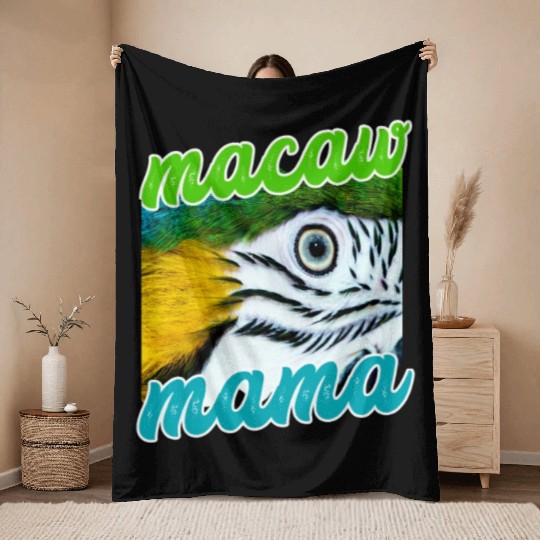 Blue And Yellow Macaw - Parrot Throw Blankets