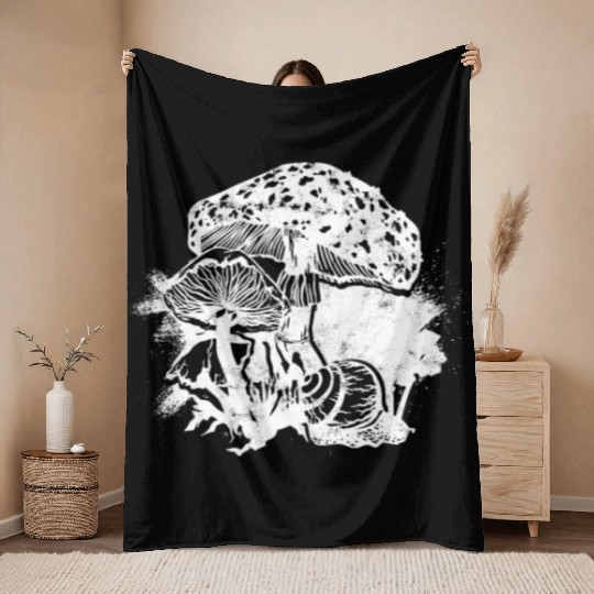 Mushrooms - mushrooms Throw Blankets