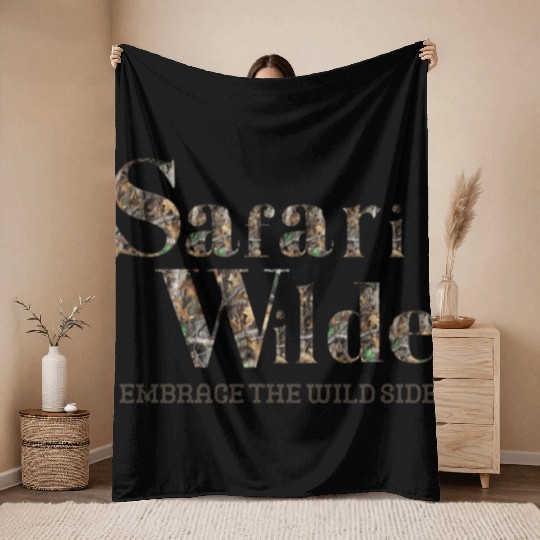 Safari Wilde Camo Mossy Oak Tan Throw Blankets