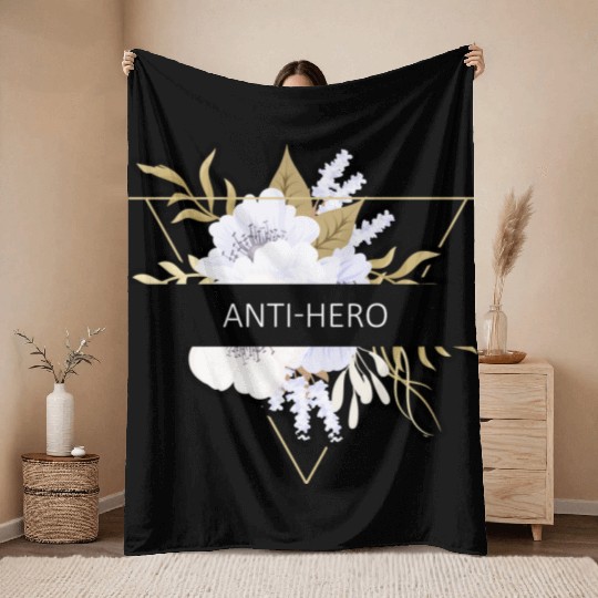 Anti-Hero Flower Text Gift Music Fan Lover Throw Blankets